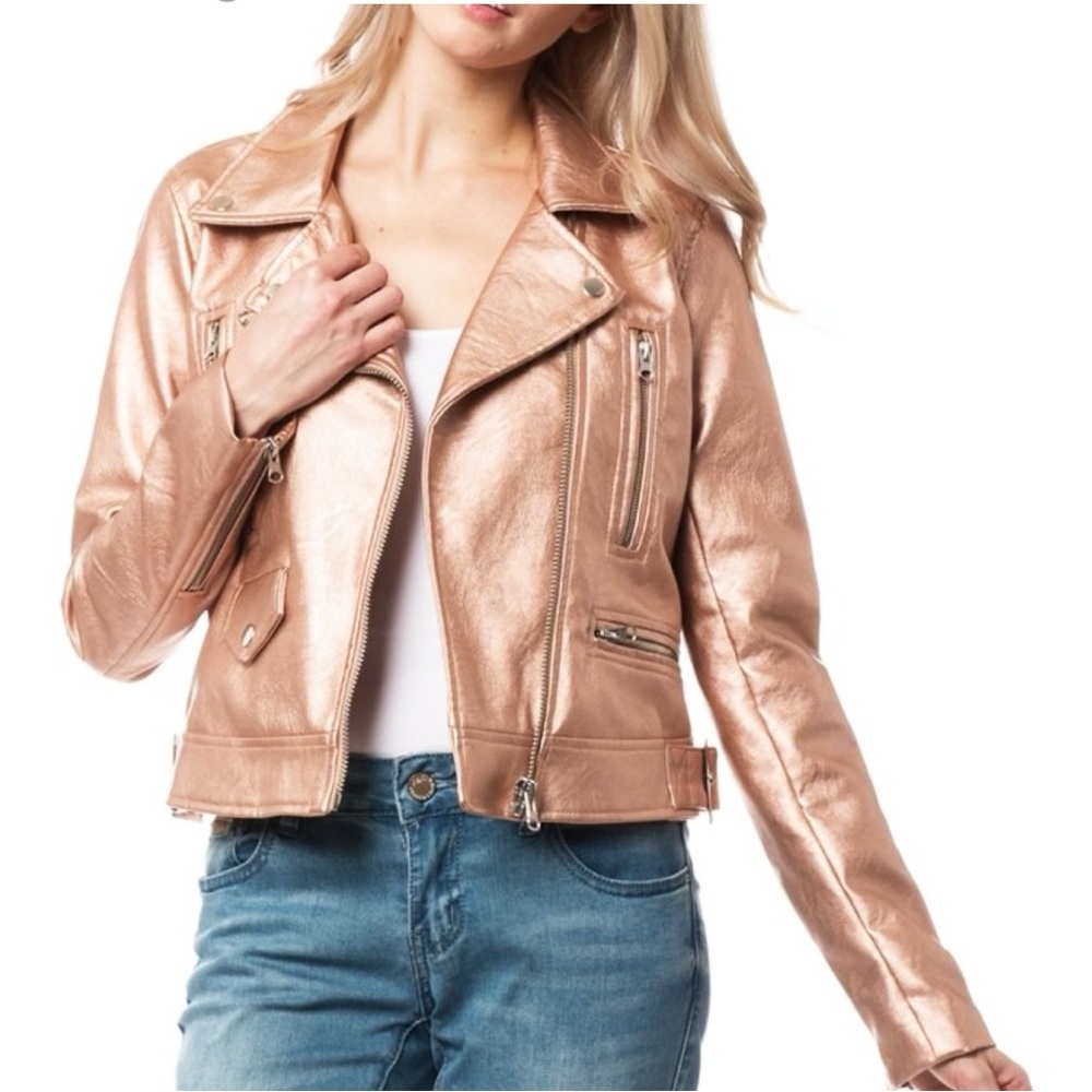 ROSE GOLD JACKET FAUX LEATHER